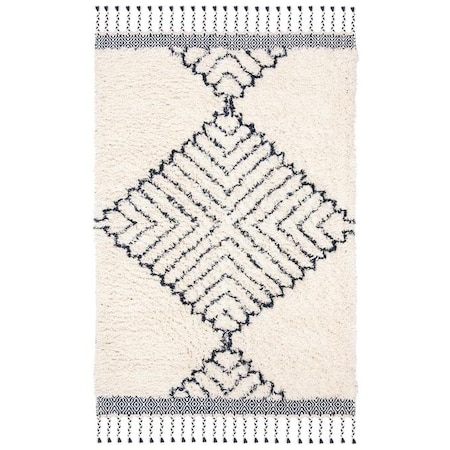 Safavieh 2 ft. 3 in. x 8 ft. Hand Loomed Bohemian Casablanca Runner RugIvory & Navy CSB251A-28
